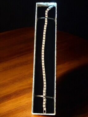 Tennis Bracelet Stainless Steel 7.5" With CZ New In Box